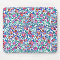Country Floral Strawberries Watercolor Pattern