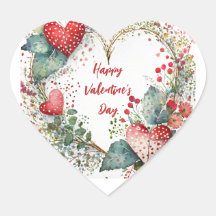 Country floral valentine heart wreath custom