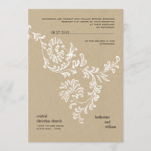 Country Floral Wedding Invitation