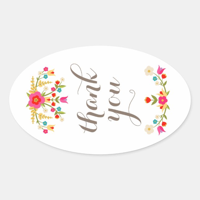 Country Flowers Thank You Gift Tags (Front)