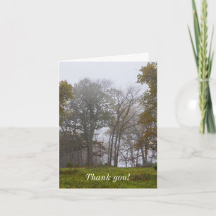Country Foggy Fall Morning Thank You Card