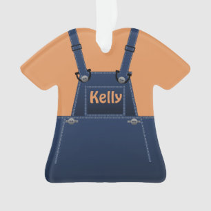 Country Folk Cute Overalls Custom O Ornament