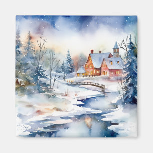 Country Forest Home Scene Magnet