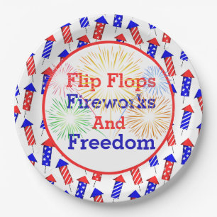 Country Fourth Of July Paper Plate