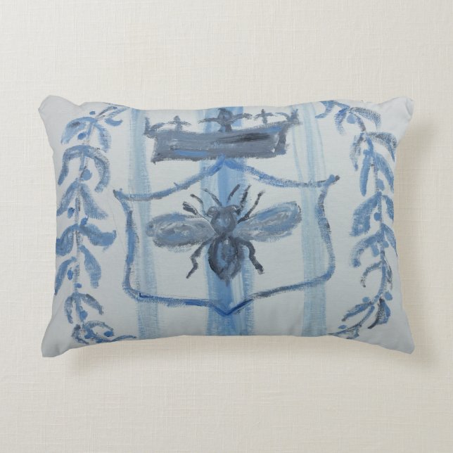 Country French Queen Bee Accent Pillow (Front)