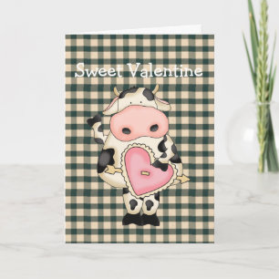 Country Fun Cow Valentine's Day Card