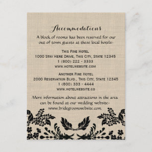 Country Garden and Burlap Info Card