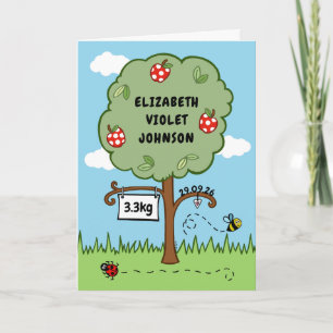 Country Garden Apple Tree New Baby Card