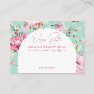 Country Garden Floral Diaper Raffle Enclosure Card