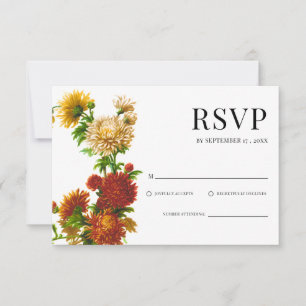 Country Garden Foliage Fall Wedding RSVP Card