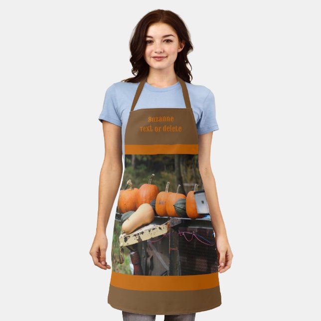 Country Garden Pumpkins And Squash Personalized Apron (Worn)
