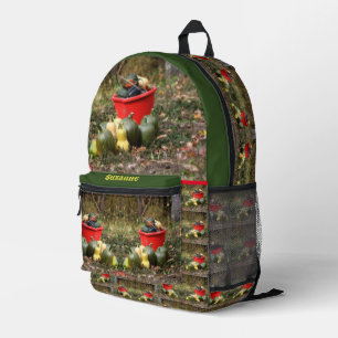 Country Garden Squash Harvest Personalized Printed Backpack