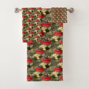 Country Garden Squash Nature Pattern Bath Towel Set