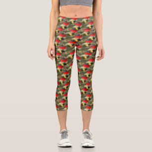 Country Garden Squash Nature Pattern Capri Leggings