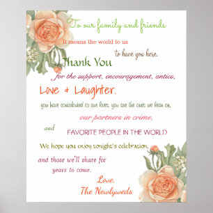 Country Garden, Wedding Reception Thank You Sign