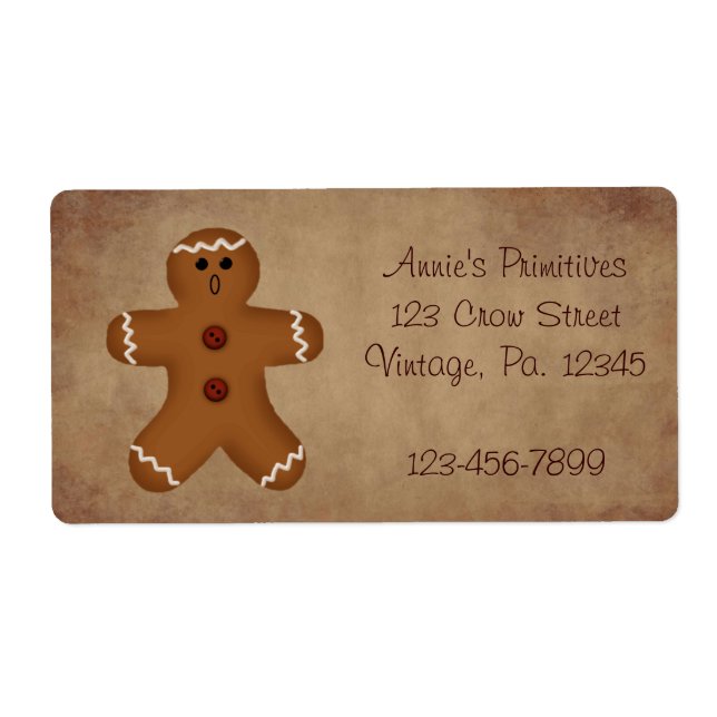 Country Gingerbread Homme Étiquette (Devant)