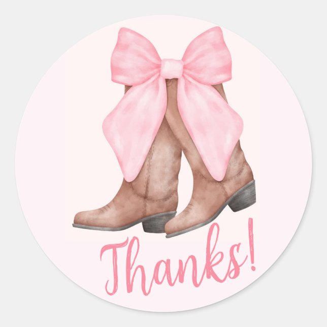 Country Girl Cowboy Boots n’ Hats Classic Round Sticker (Front)