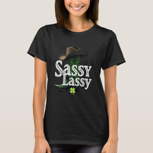 Country Girl Sassy Lassy Irish Shamrock Cowgirl Bo T-Shirt