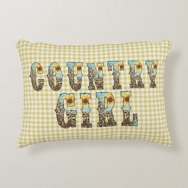  Country Girls Typography Accent Pillow (Front)