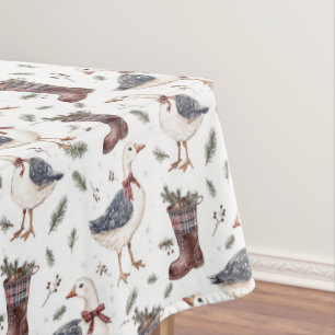 Country Goose Boots Christmas Tablecloth