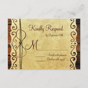 Country Grange Bois Papier Vintage Mariage Cartes