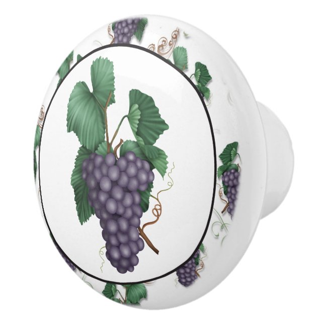 Country Grapes fruit ceramic knob (Right)