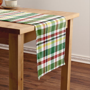 Country Green Plaid  Short Table Runner