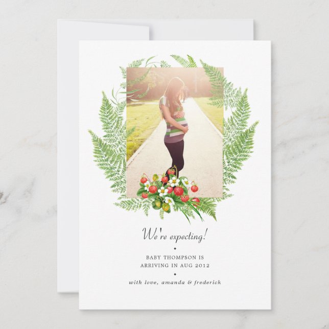 Country Greenery Photo Pregnancy Announcement (Front)