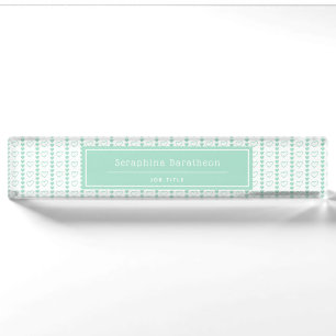 Country Heart Stripe Pattern Personalized Nameplate