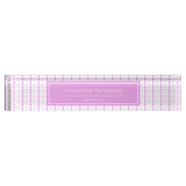 Country Heart Stripe Pattern Personalized Nameplate (Front)