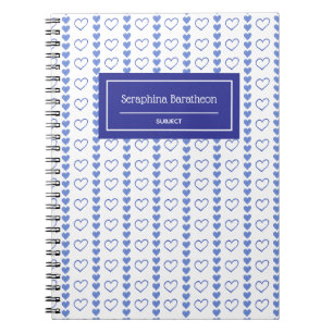 Country Heart Stripe Pattern Personalized Notebook