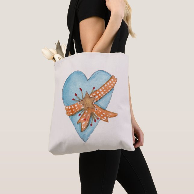 Country Heart Tote Bag (Close Up)