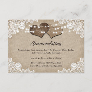 Country Hearts Mariage Hotel Carte d'hébergement