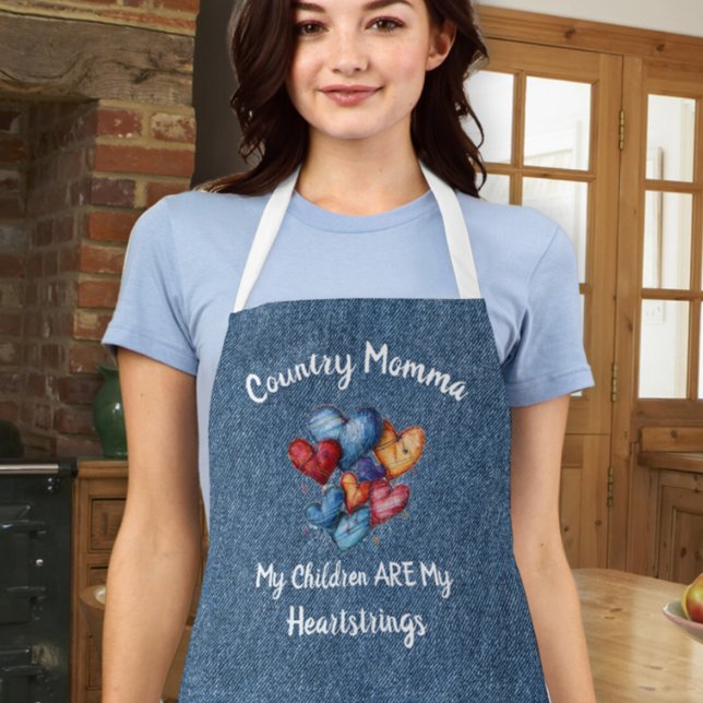 Country Heartstrings Personalized Mom Name Apron (Creator Uploaded)