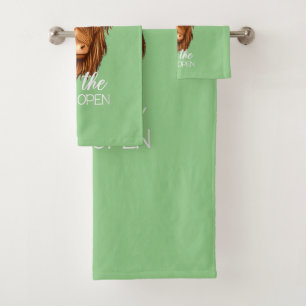 country heifer highland cow with sunflowers farm f bath towel set