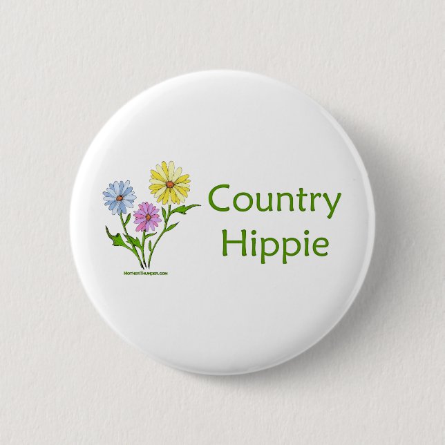 Country Hippie 2 Inch Round Button (Front)