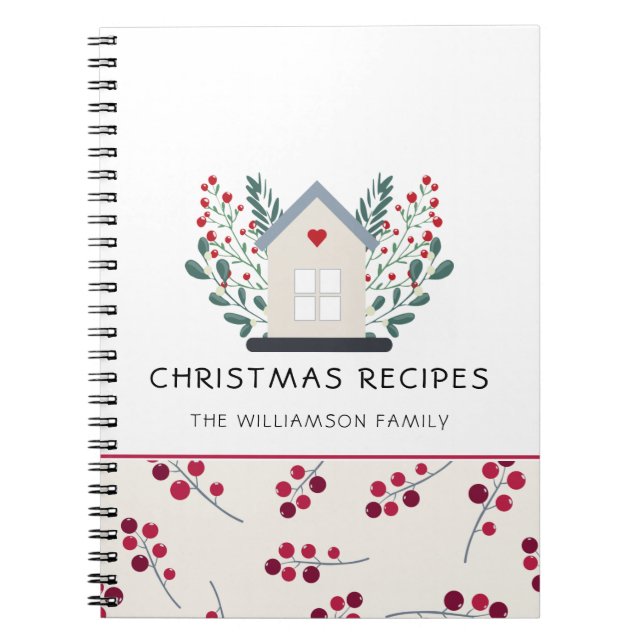 Country Home and Red Berries Recipe  Notebook (Front)