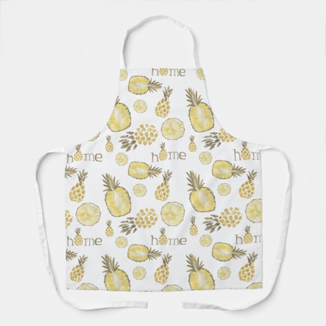 Country Home Farmhouse Pineapples Rustic Apron (Front)