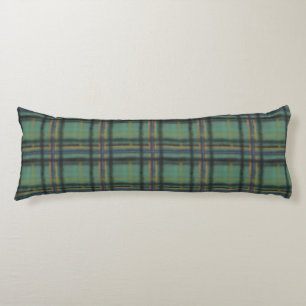 Country Home Organic Prim Style Aqua Plaid Body Pillow