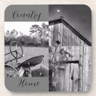 "Country Home" Tractor Barn Collage Coaster