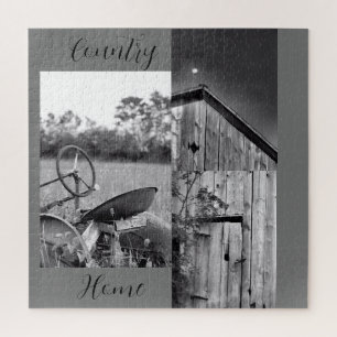 "Country Home" Tractor Barn Collage Jigsaw Puzzle