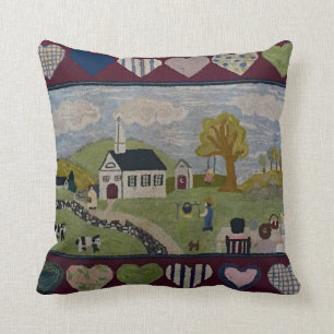 Country Hooked Rug Pillow