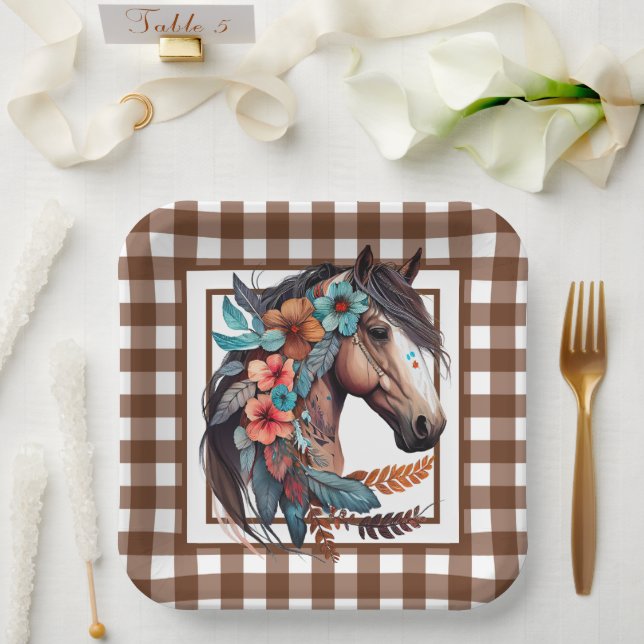 Country Horse Paper Plate (Wedding)