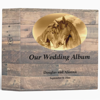 Country Horses Sepia Wedding Album Binder