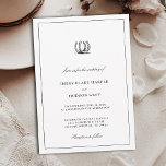 Country Horseshoe Frame Western Elegant BW Wedding Invitation<br><div class="desc">A charming ink sketch of two horseshoes beautifully decorates this invitation with modern calligraphy accents and a simple black frame. Perfect for a country, barn, or rustic wedding theme, this design captures the warmth and simplicity of a Western celebration, setting the tone for an unforgettable day in the countryside. Black...</div>