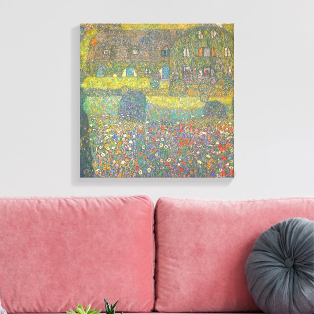 Country House by the Attersee by Gustav Klimt Canvas Print (Insitu(LivingRoom))