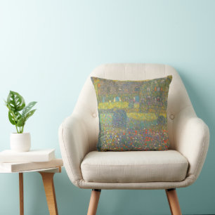 Country House by the Attersee by Gustav Klimt Throw Pillow