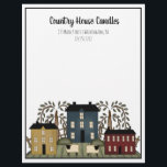 Country House Craft Rustic Letterhead<br><div class="desc">Country House Crafty Rustic Letterhead - make a great impression with your business or personal correspondence with our custom letterhead with country saltbox houses in a country colour palette of burgundy, country blue and mustard yellow. Houses are complimented with willow trees and wooly sheep. Our template makes it so easy...</div>