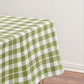 Country House Green Chequered Gingham Rustic Tablecloth