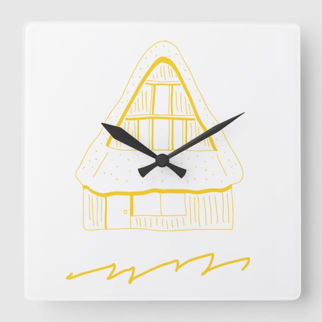 country house illustration clock (Front)